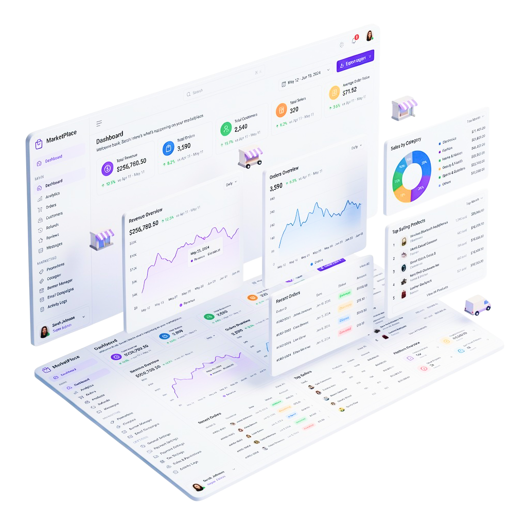 Marketplace analytics dashboards
